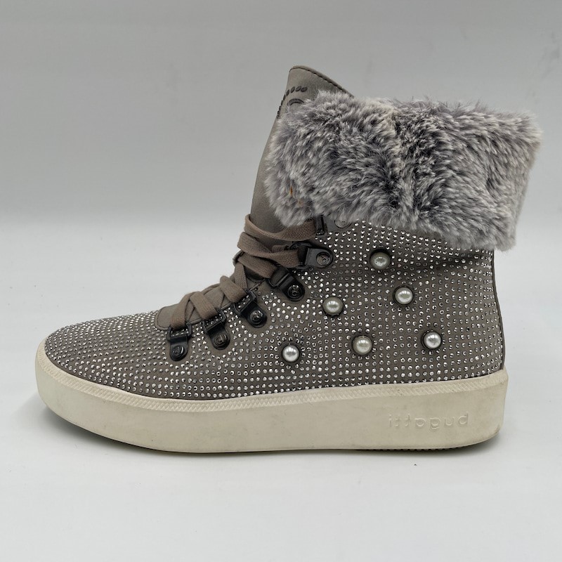 Synthetic Leather Twinkling Design Winter Boots